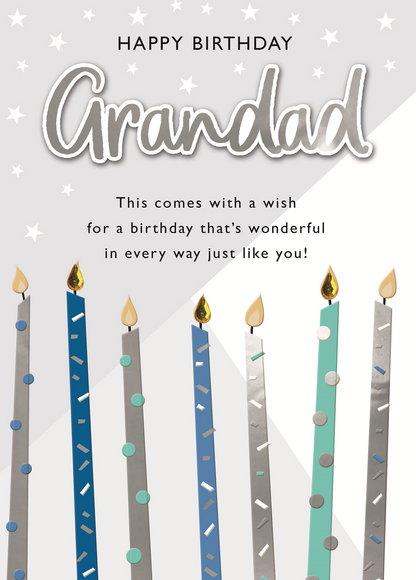 Wonderful Grandad Embellished Birthday Greeting Card