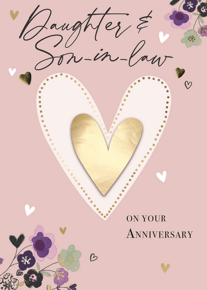 Daughter & Son-In-Law Embellished Anniversary Greeting Card