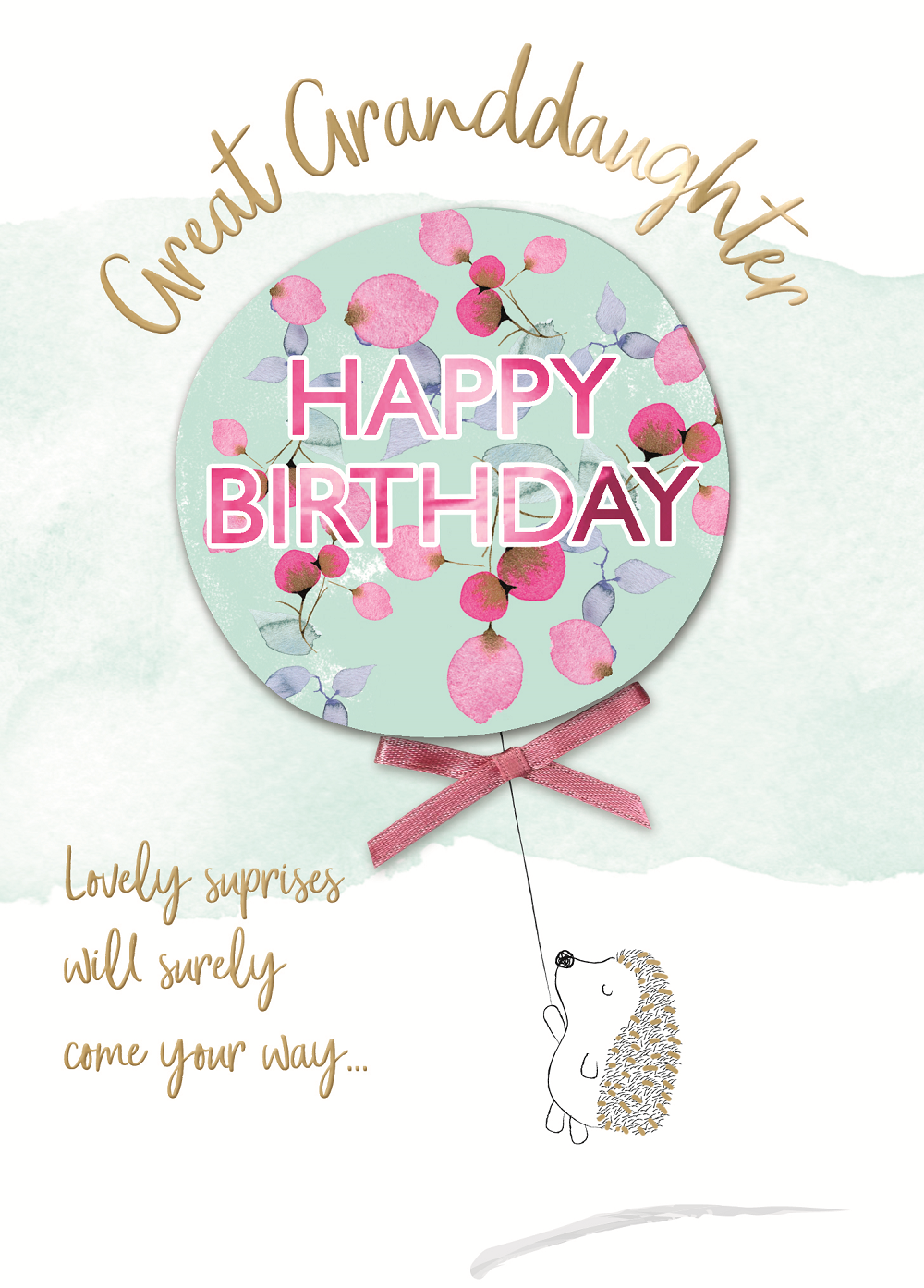 Great Granddaughter Embellished Birthday Greeting Card