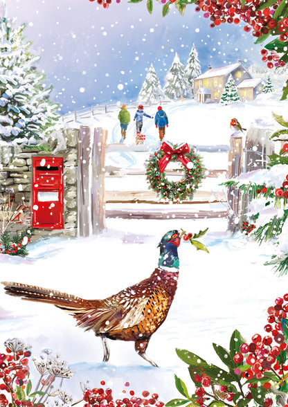 Box of 24 Snowy Christmas Festive Assorted Christmas Cards