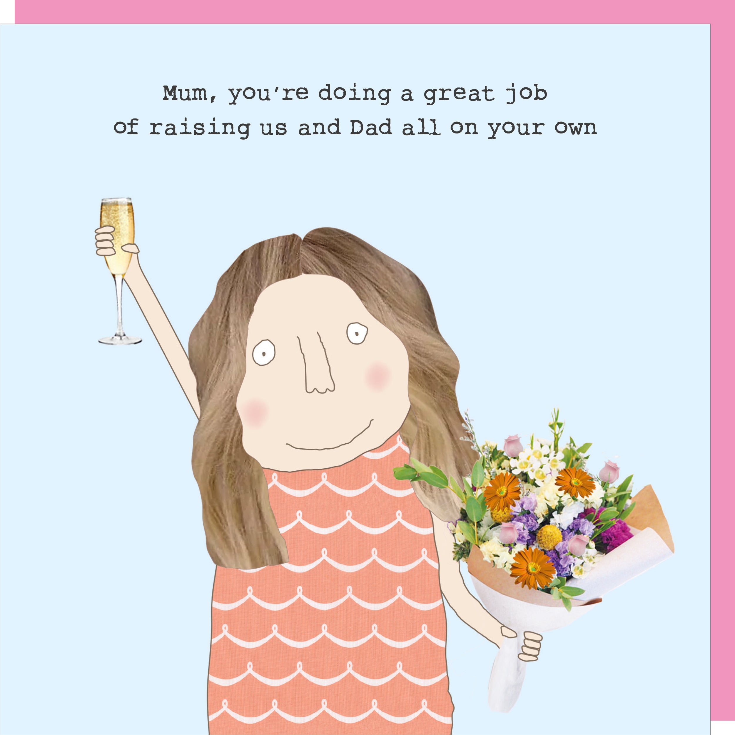 Rosie Made A Thing Mum And Dad Cheers! Mother's Day Funny Greeting Car ...