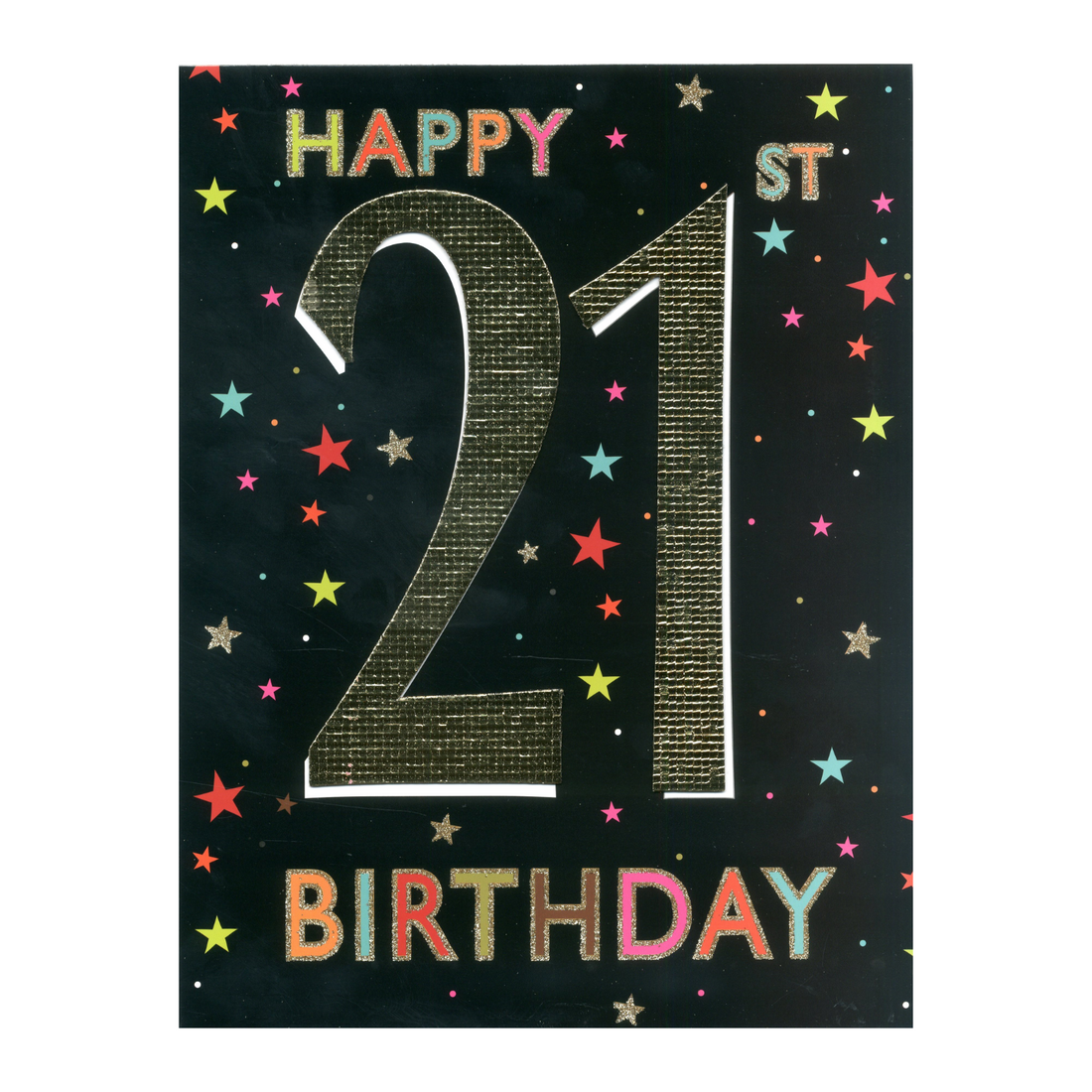 Large Embellished A4 Happy 21st Birthday Card – Love Kate's