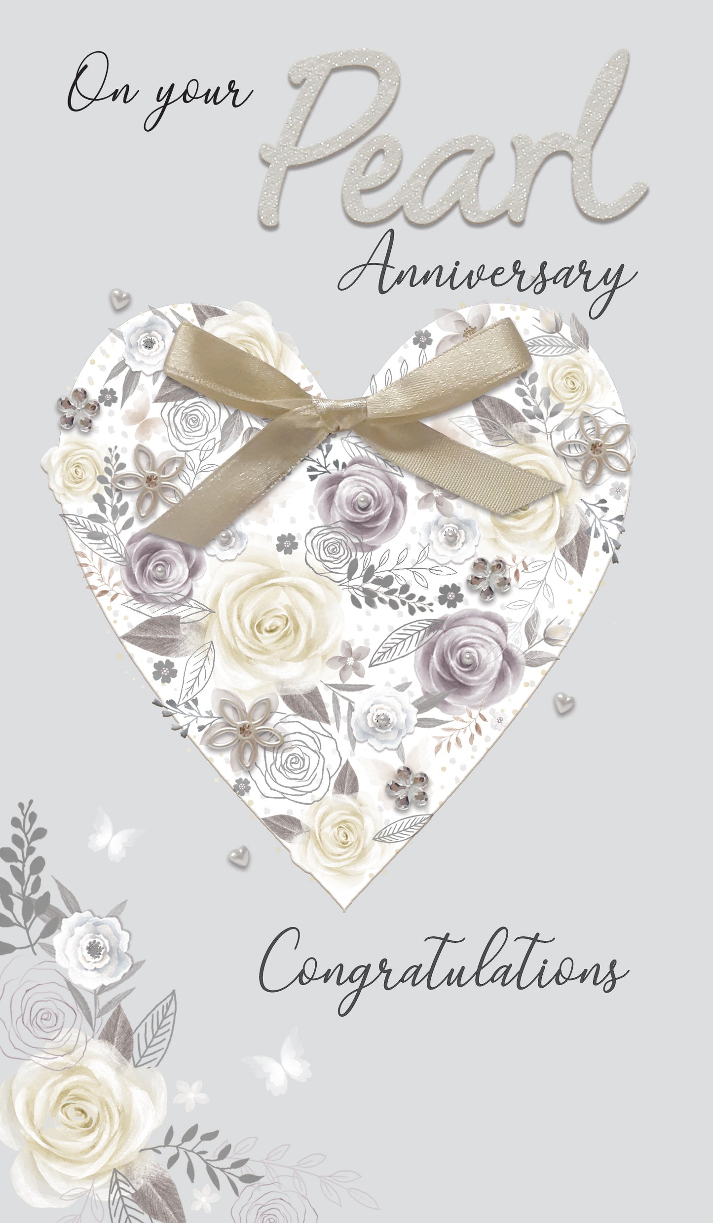 On Your Pearl 30th Anniversary Card Embellished Champagne Greeting Card