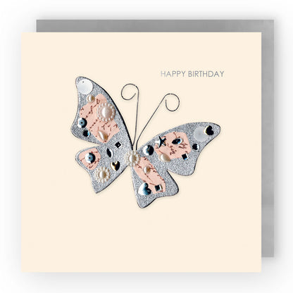 Jewelled Handmade Embellished Butterfly Birthday Card