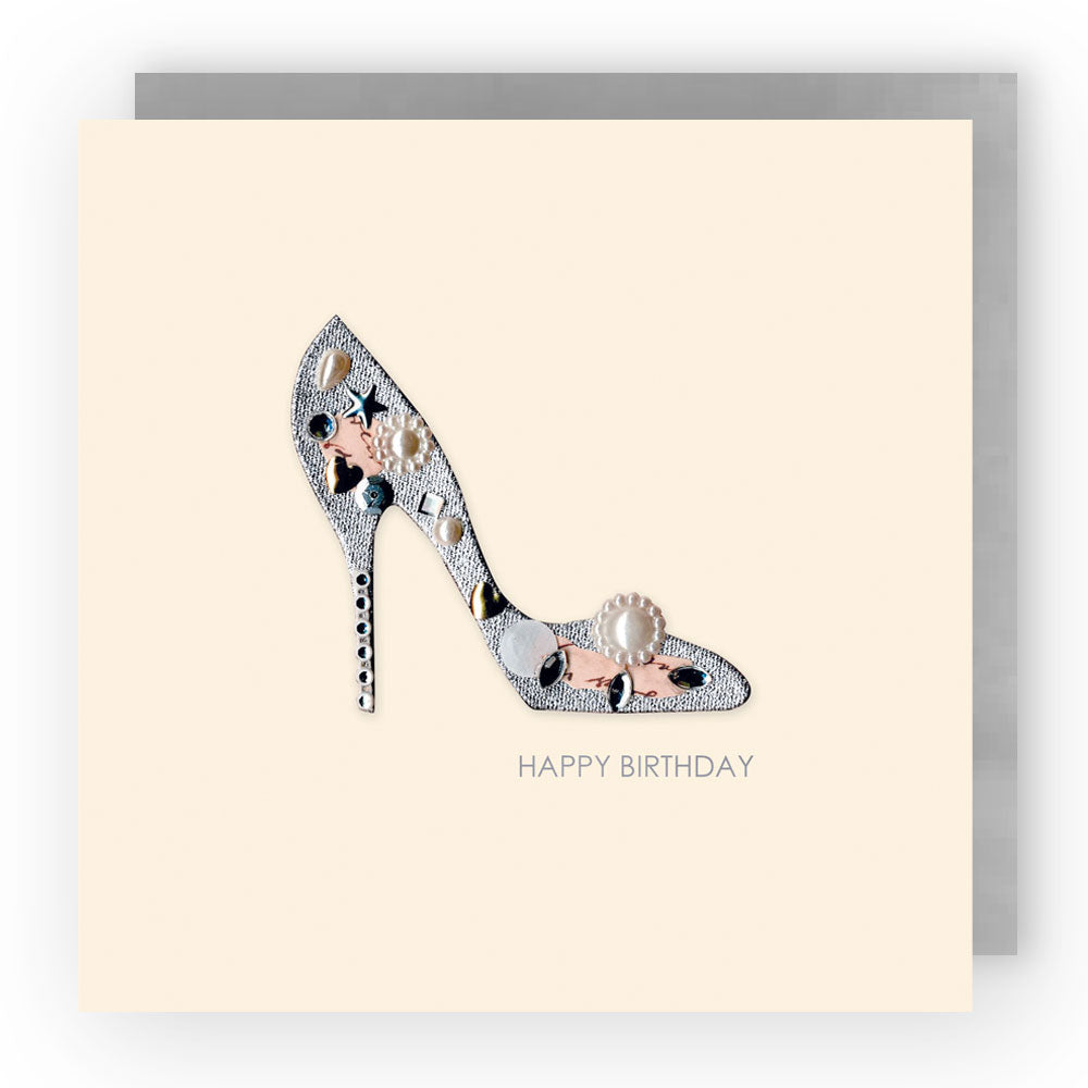 Jewelled Handmade Embellished Stiletto Birthday Card