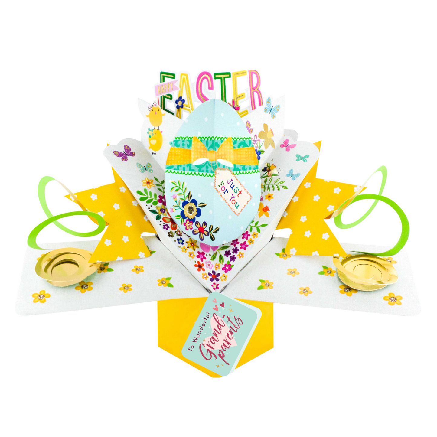 To Wonderful Grand-parents Happy Easter Decorated Egg Pop Up Easter Card