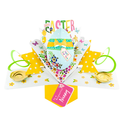 To A Wonderful Nanny Happy Easter Decorated Egg Pop Up Easter Card