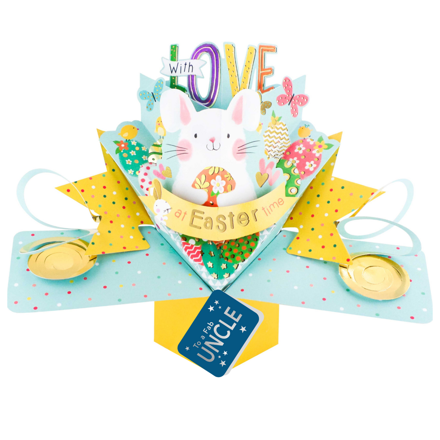 To A Fab Uncle Easter Bunny Pop Up Easter Card