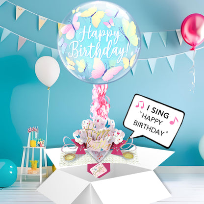 Daughter Birthday Pop Up Card & Musical Balloon Surprise Delivered In A Box