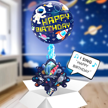Boys 3rd Birthday Pop Up Card Musical Balloon Surprise Delivered In A Box