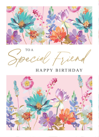 To A Special Friend Floral Birthday Card
