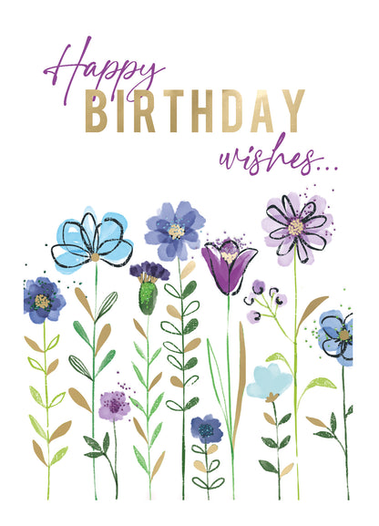 Happy Birthday Wishes Floral Birthday Card