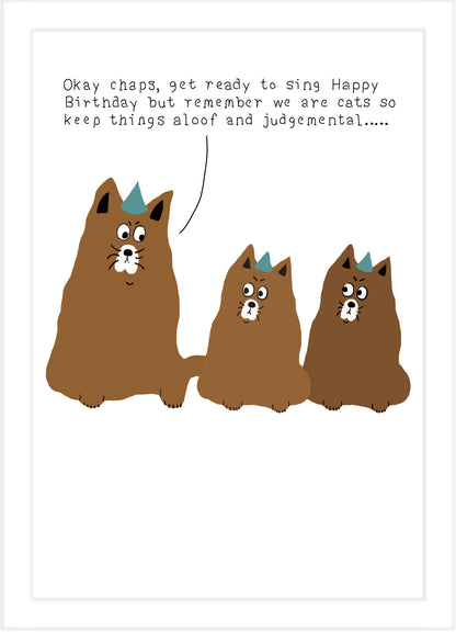 Funny Aloof & Judgemental Cats Birthday Card