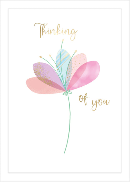 Thinking Of You Simple Floral Sympathy Card