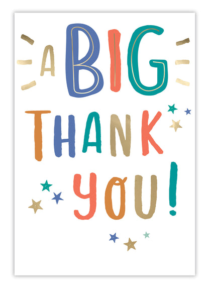 Embossed Colourful A Big Thank You! Card