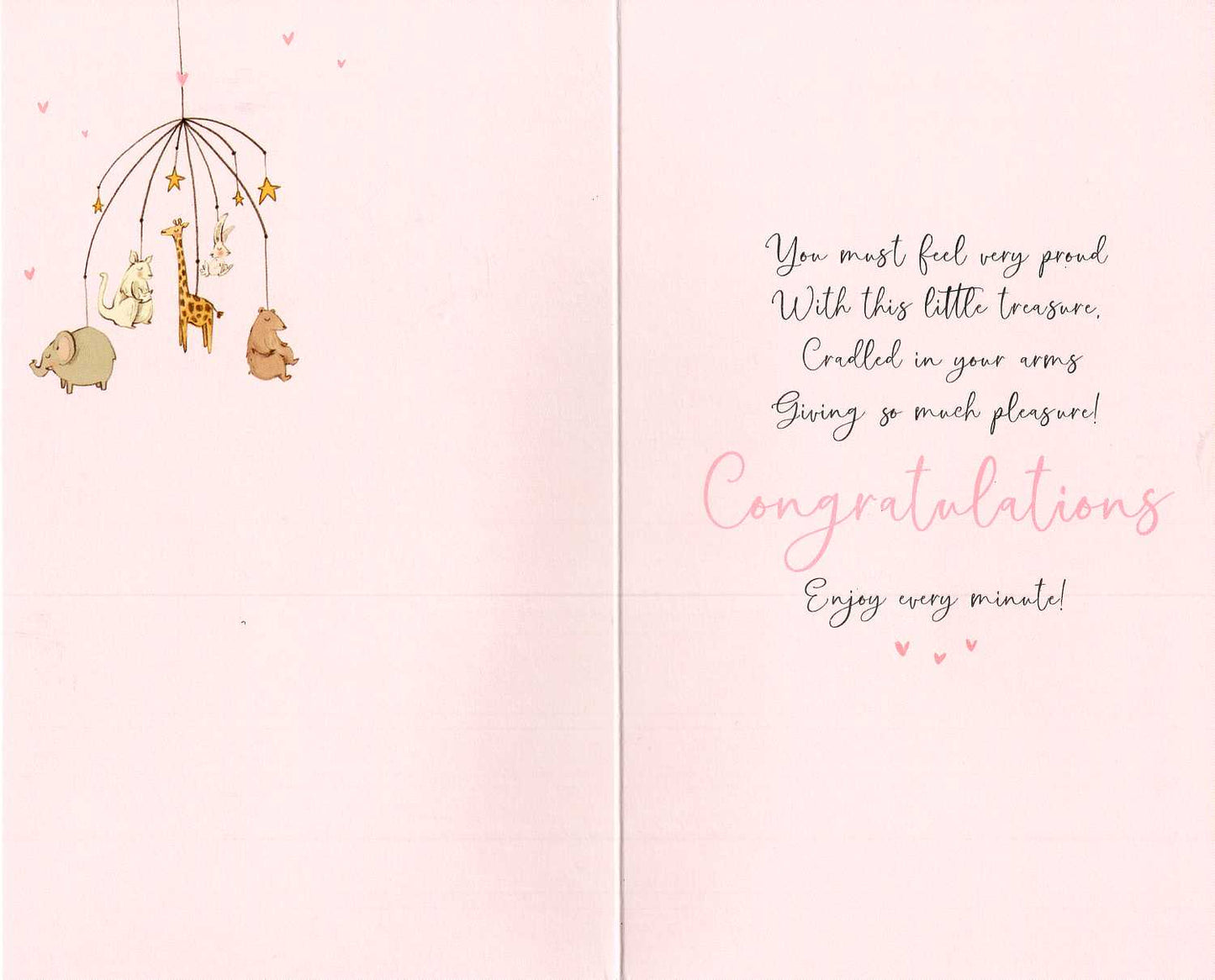 New Baby Granddaughter Embellished Baby Girl Greeting Card