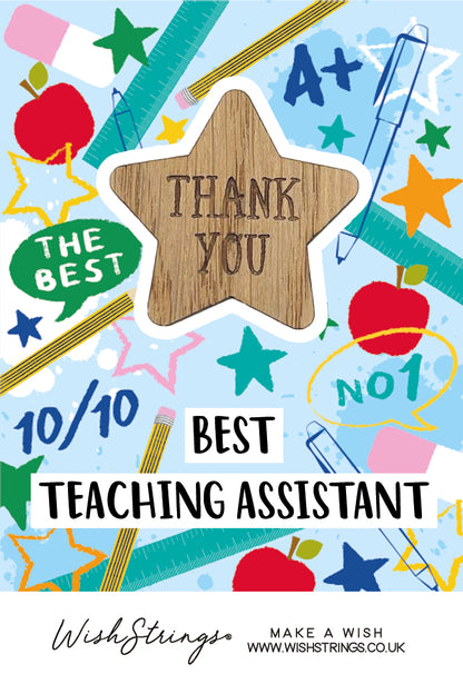 Thank You Best Teaching Assistant Wooden Wish Token