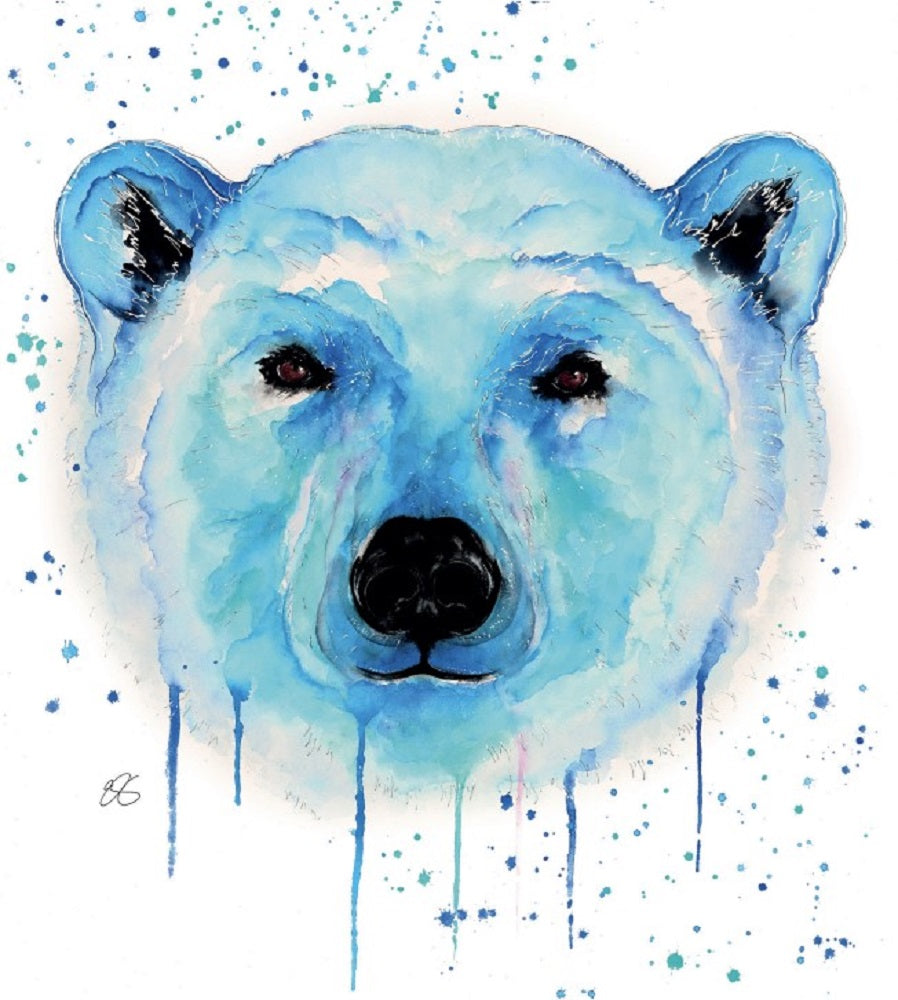 Elizabeth Grant Watercolour Polar Bear WWF Charity Greeting Card