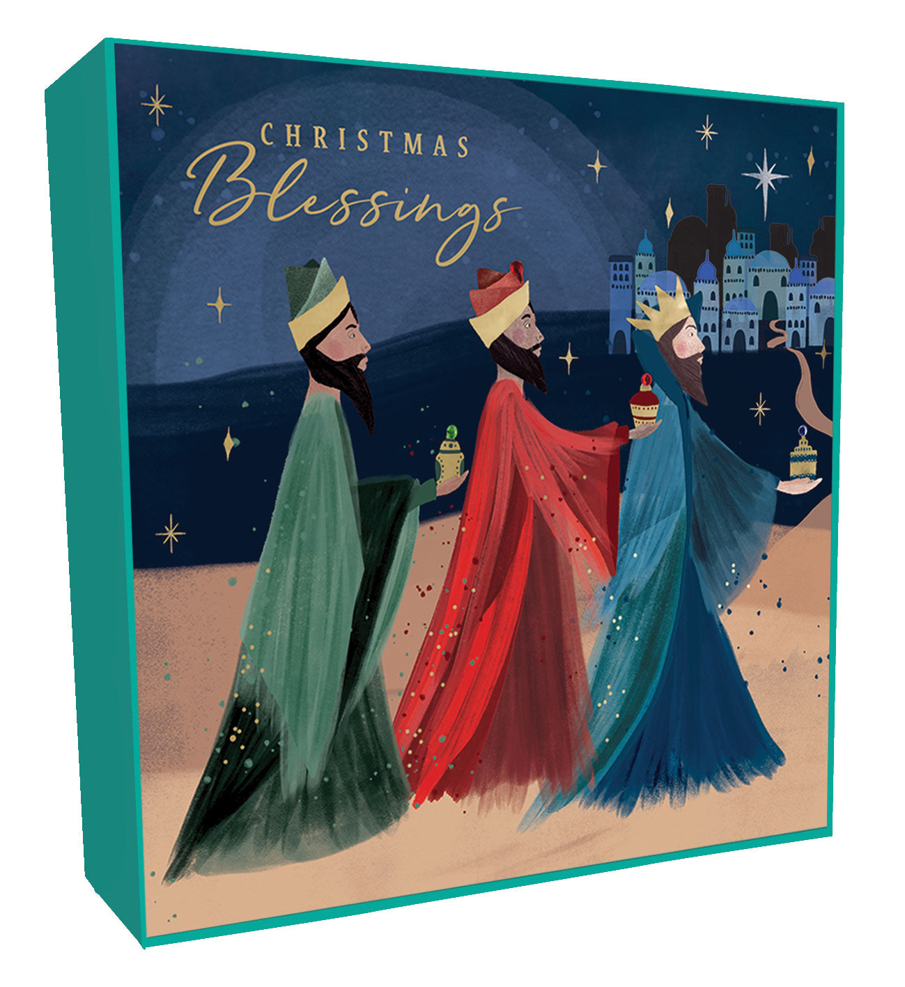 Box of 6 Three Kings Blessings Luxury Hand-Finished Christmas Cards