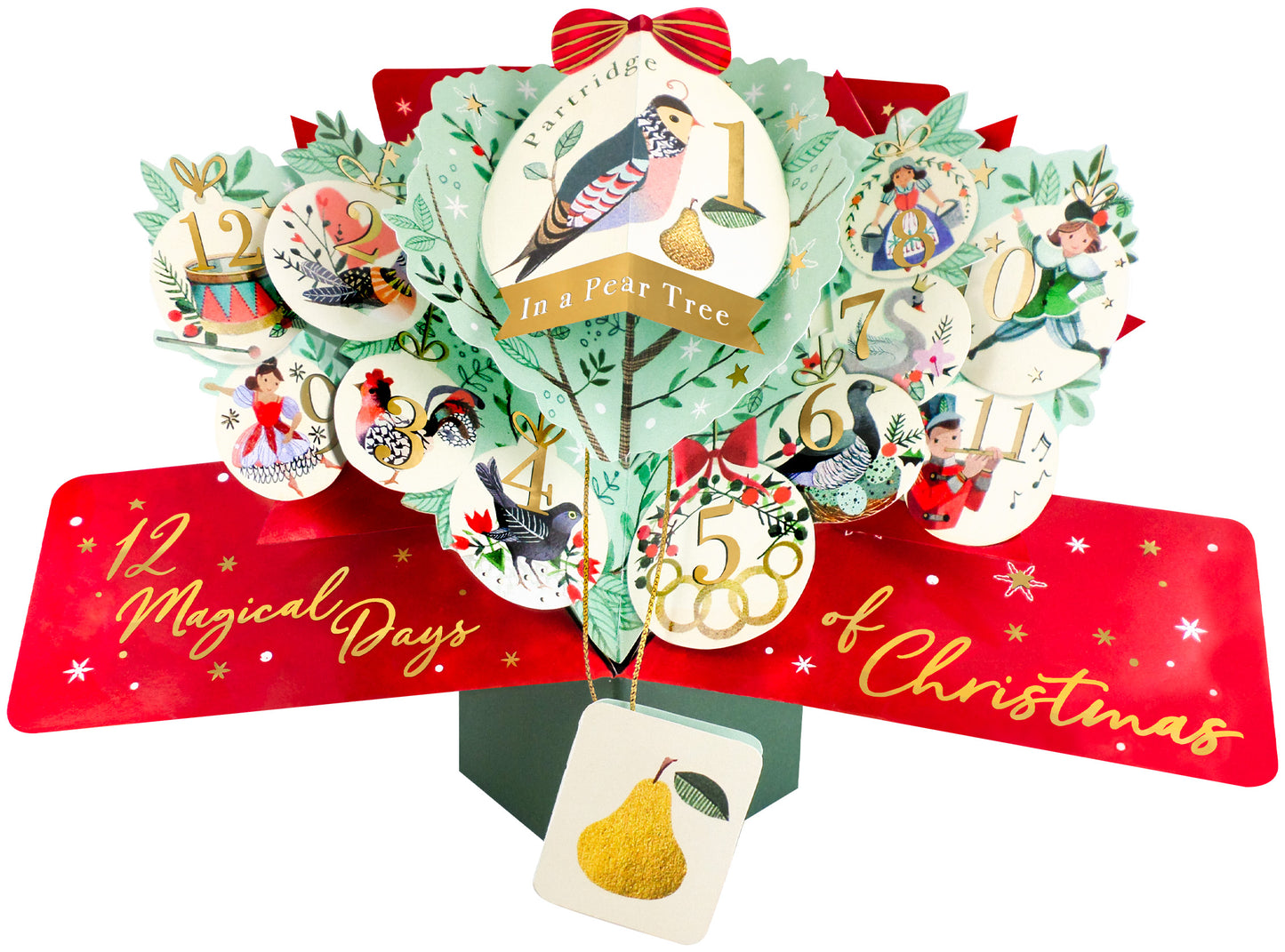 12 Days Xmas Pop Up Christmas Greeting Card