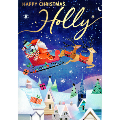 Personalised Holly Singing Musical Christmas Card