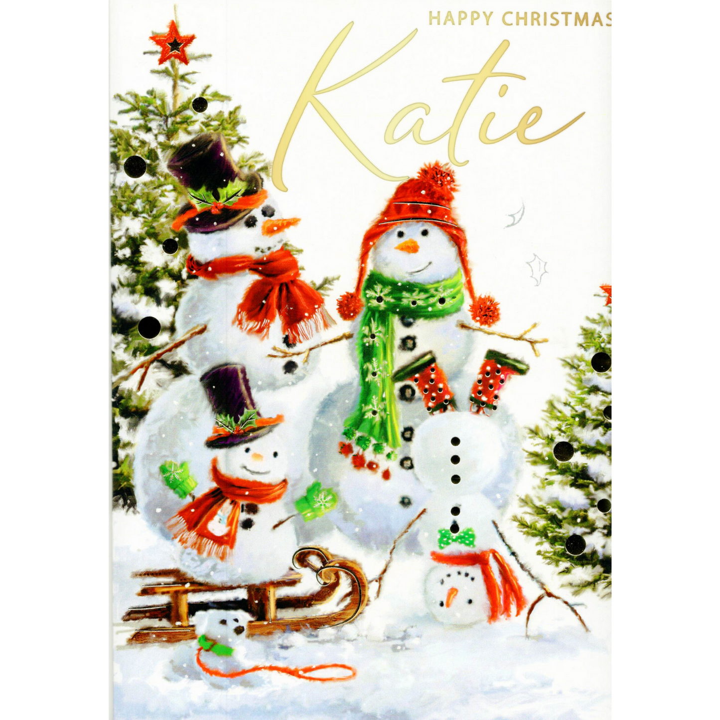 Personalised Katie Singing Musical Christmas Card