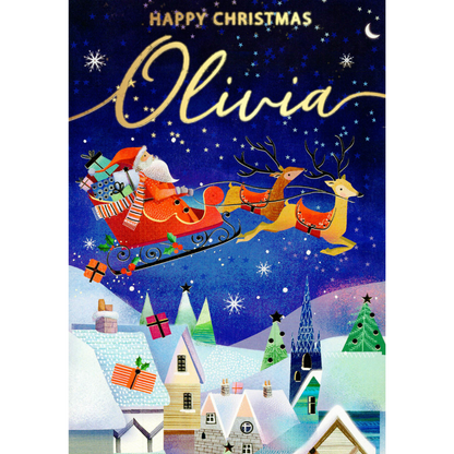 Personalised Olivia Singing Musical Christmas Card