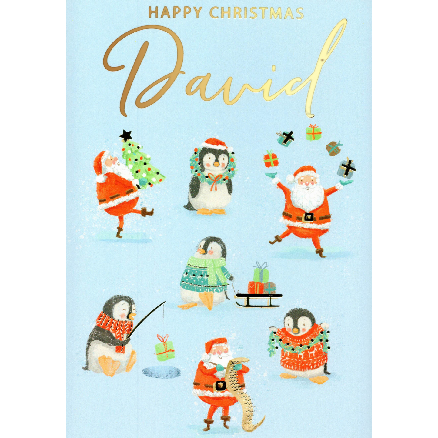 Personalised David Singing Musical Christmas Card