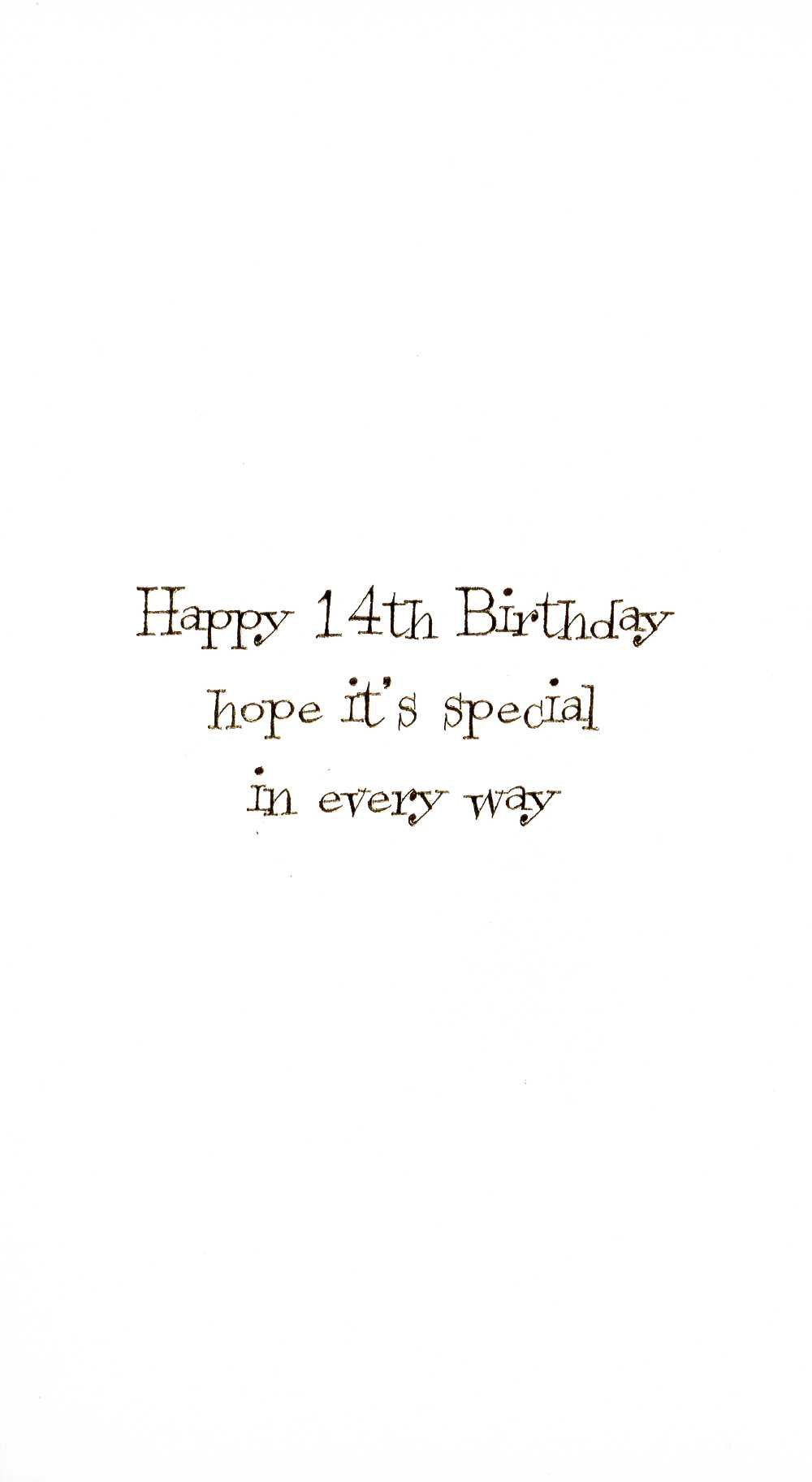 Teens 14th Birthday 14 Today Embellished Greeting Card