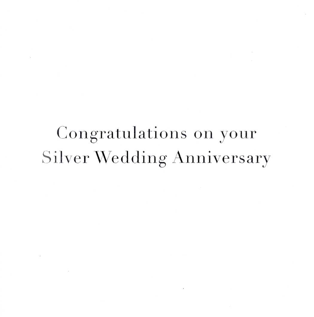 Silver Wedding 25th Anniversary Embellished Greeting Card