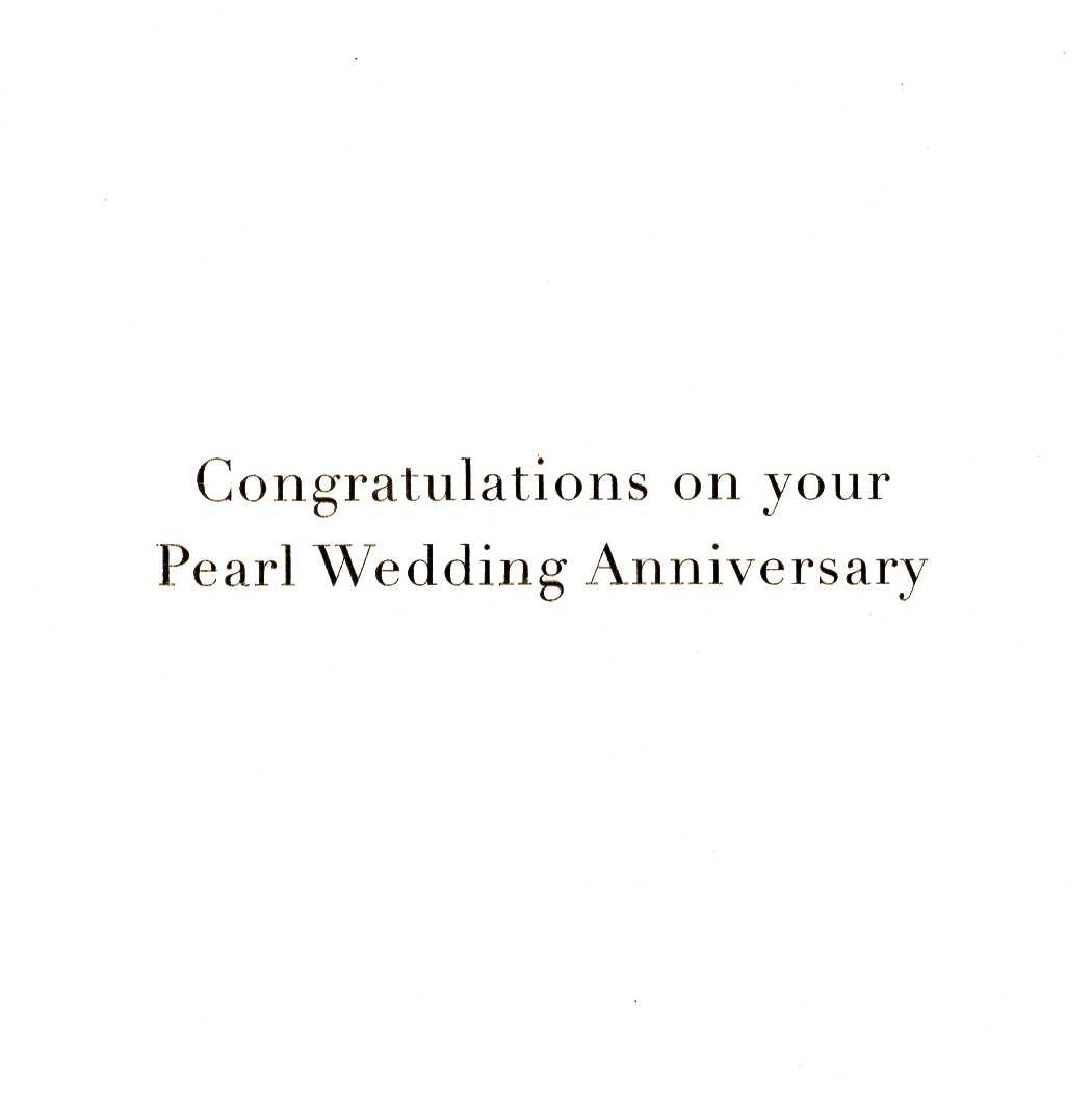 Pearl Wedding 30th Anniversary Embellished Greeting Card
