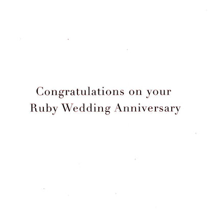 Ruby Wedding 40th Anniversary Embellished Greeting Card