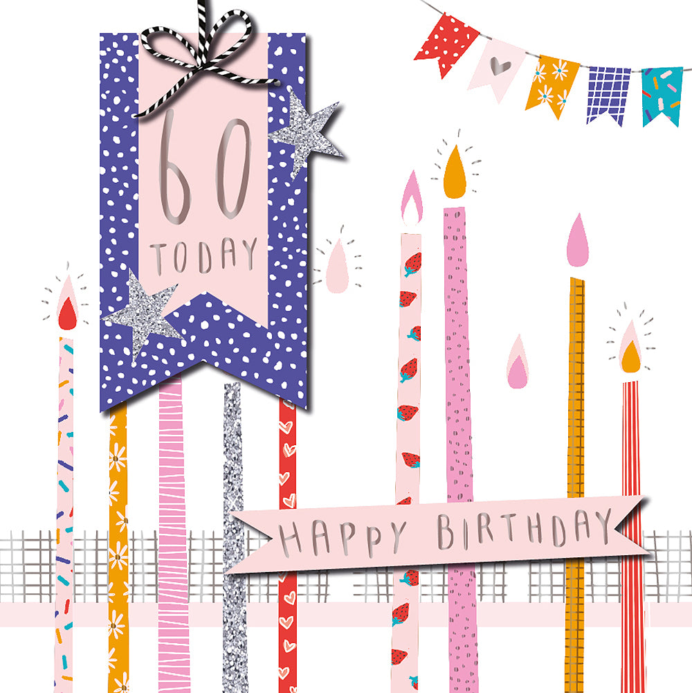 Female 60 Today Embellished 60th Birthday Greeting Card