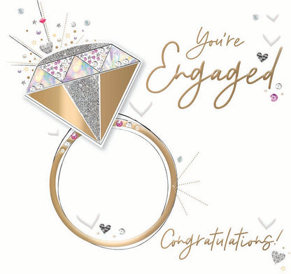 Congratulations Your Engaged Embellished Engagement Card