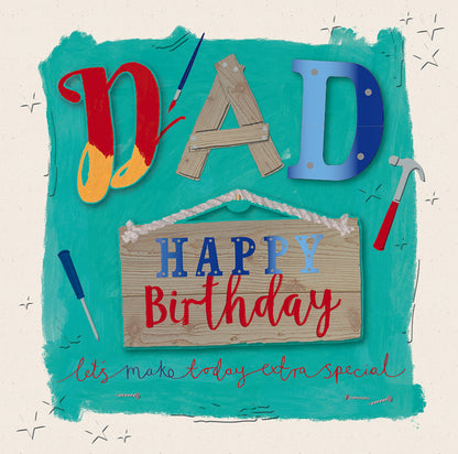 Extra Special DIY Dad Embellished Birthday Greeting Card