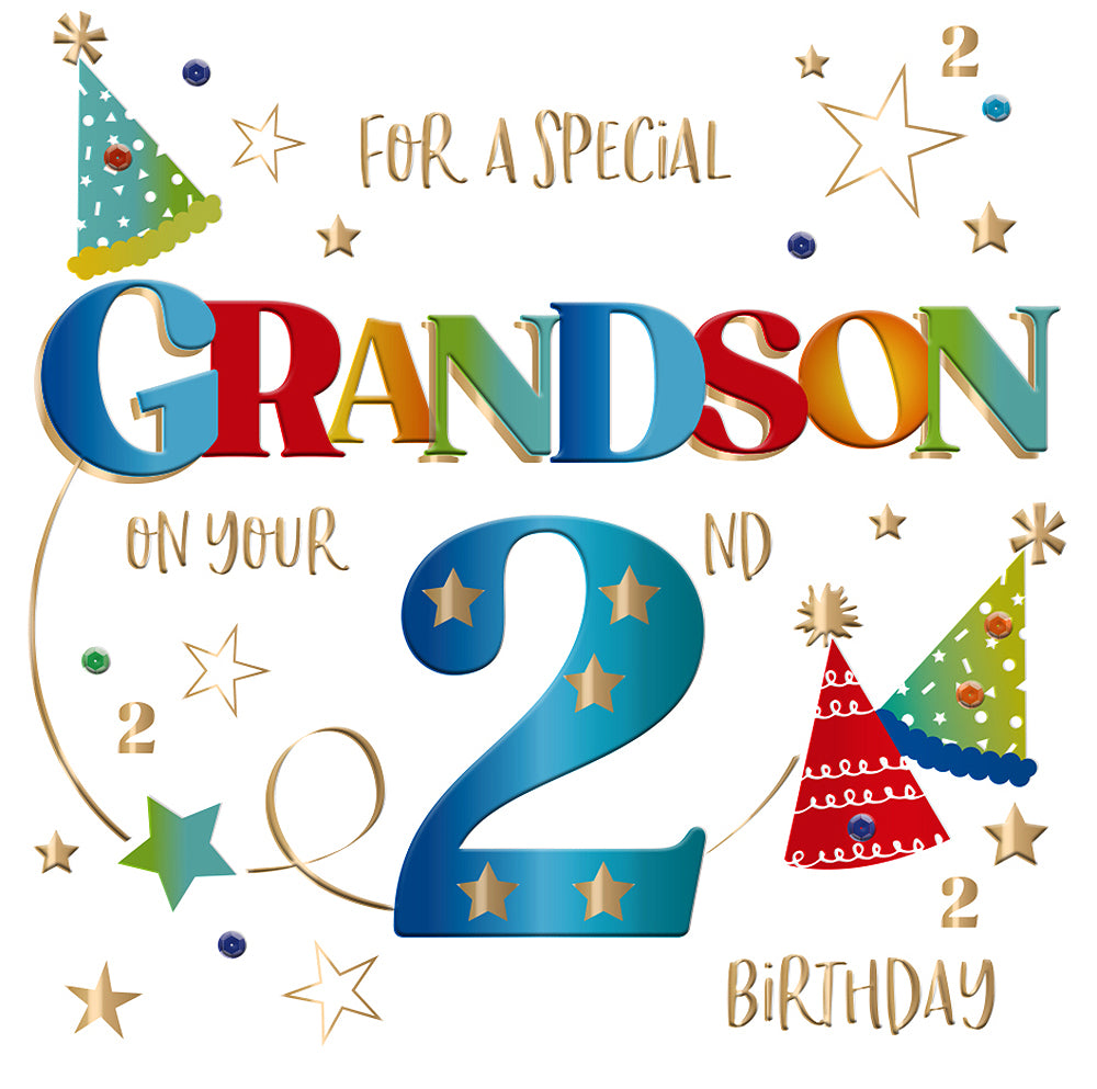 Special Grandson On Your 2nd Birthday Greeting Card – Love Kate's