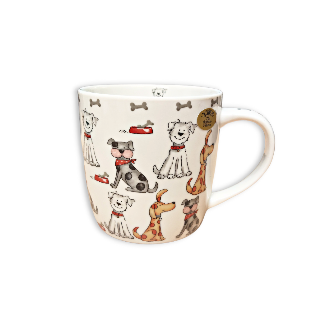 Faithful Friends Cartoon Dogs Fine China Mug In A Gift Box