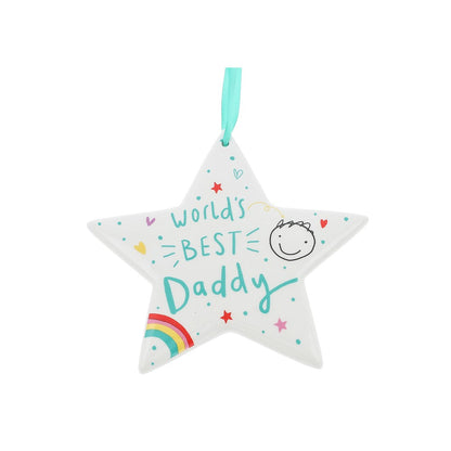 Scribbles Cute World's Best Daddy Ceramic Star Plaque