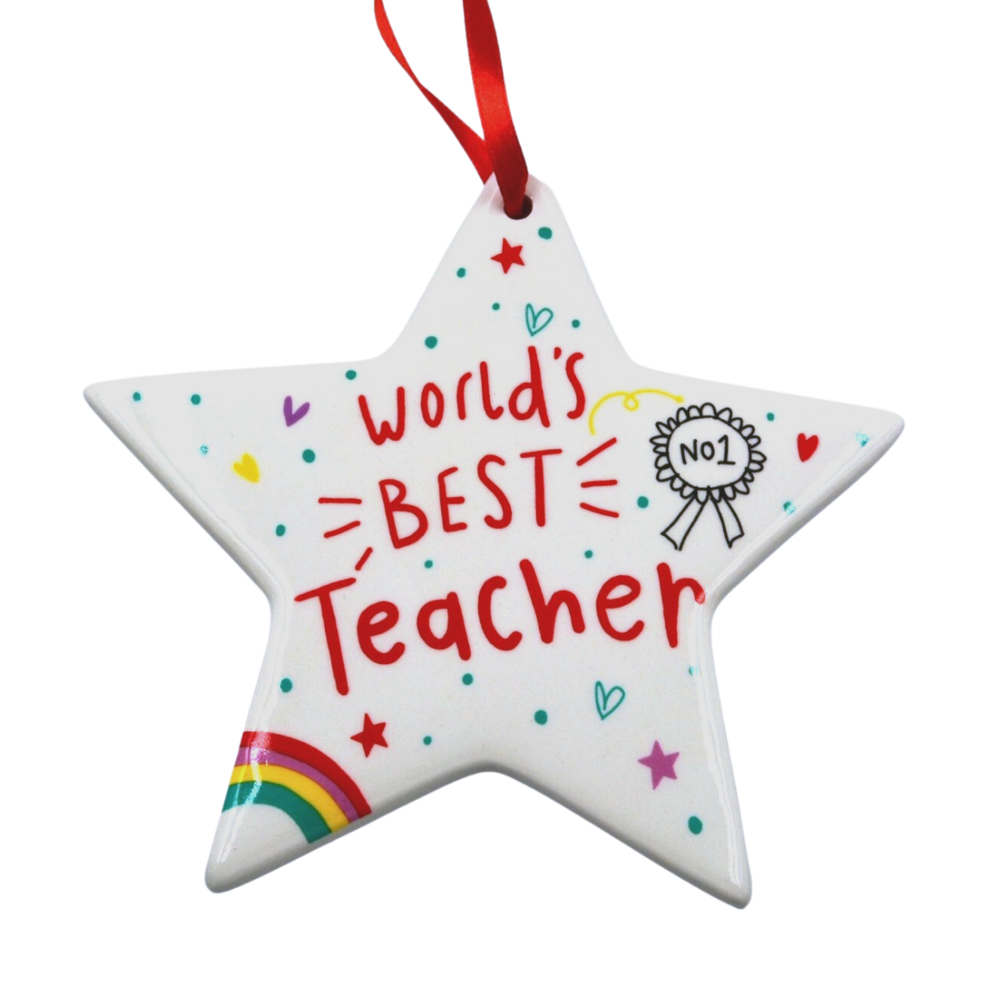 Scribbles Cute World's Best Teacher Ceramic Star Plaque