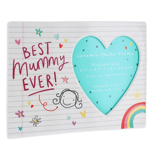 Scribbles Cute Best Mummy Ever Ceramic Photo Frame