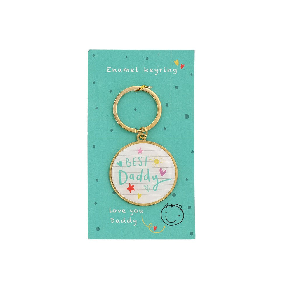 Scribbles Cute Best Daddy Enamel Keyring School Book