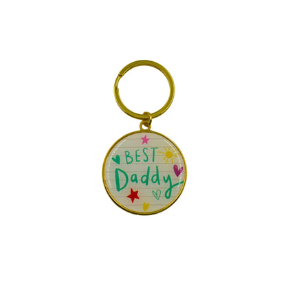 Scribbles Cute Best Daddy Enamel Keyring School Book