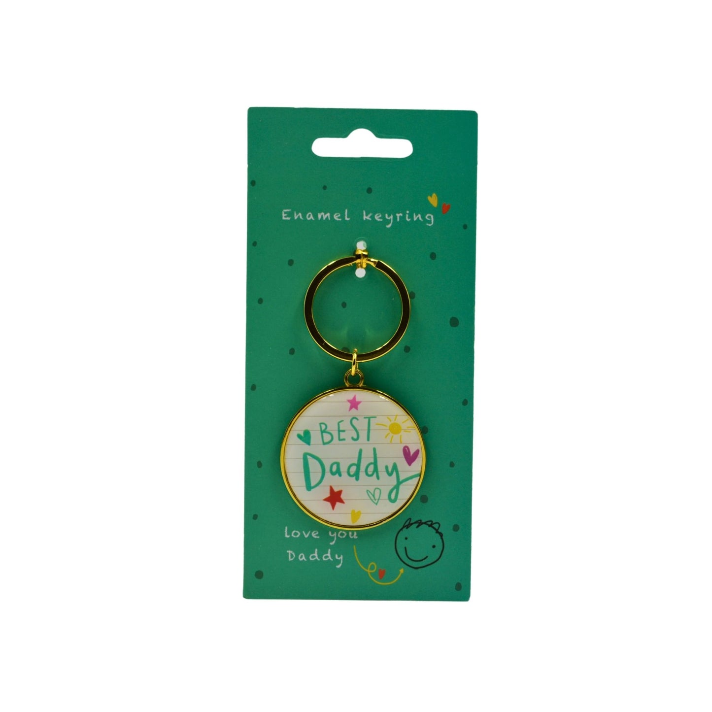 Scribbles Cute Best Daddy Enamel Keyring School Book