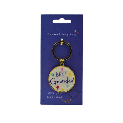 Scribbles Cute Best Grandad Enamel Keyring School Book