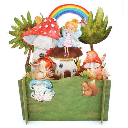 Children's Animals In Fairyland 3D Pop Up Birthday Greeting Card