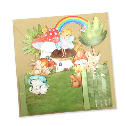 Children's Animals In Fairyland 3D Pop Up Birthday Greeting Card