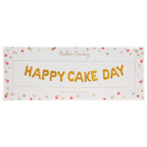 Happy Cake Day Gold Foil Balloon Party Bunting Kit