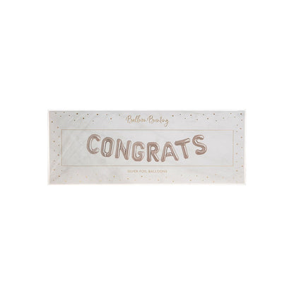 Congrats Silver Foil Balloon Party Bunting Kit