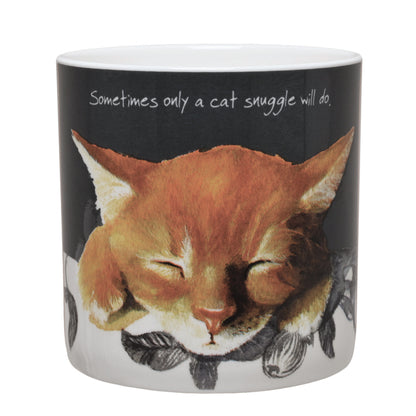 Ginger Cat Snuggles Little Dog Laughed Mug In Gift Box