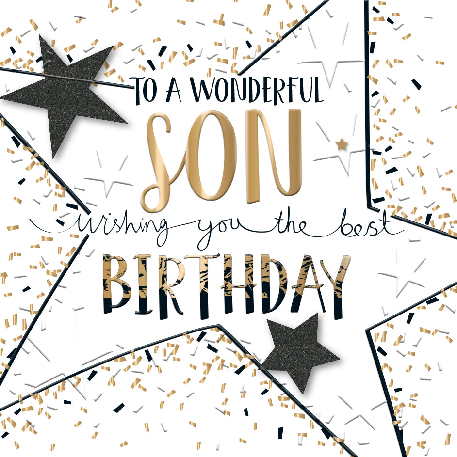 Wonderful Son Embellished Birthday Greeting Card